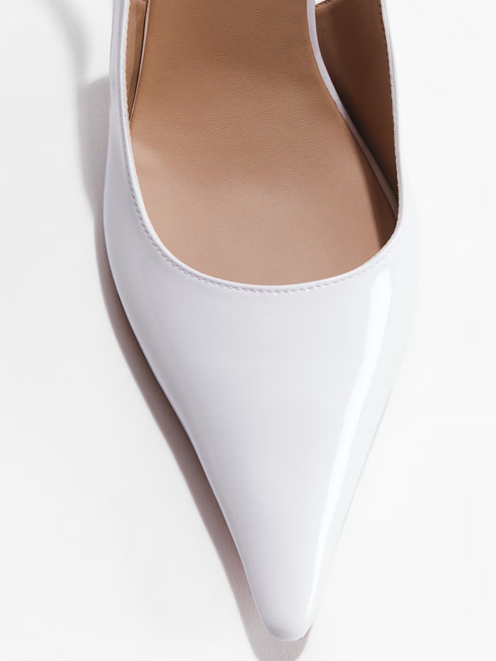 Stella McCartney H&M White Patent Pointed Slingback Pumps - Picture 2 of 9